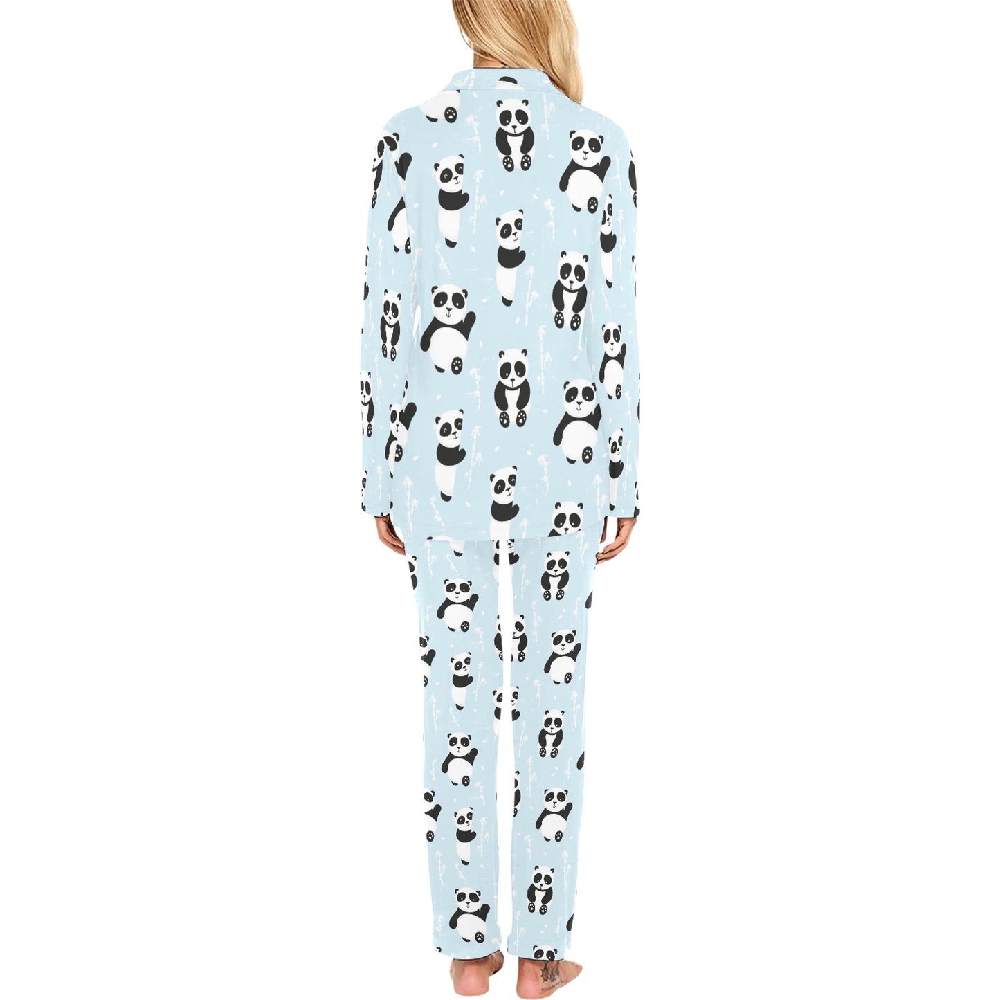 Panda Pattern Print Design A01 Women's Long Pajama Set