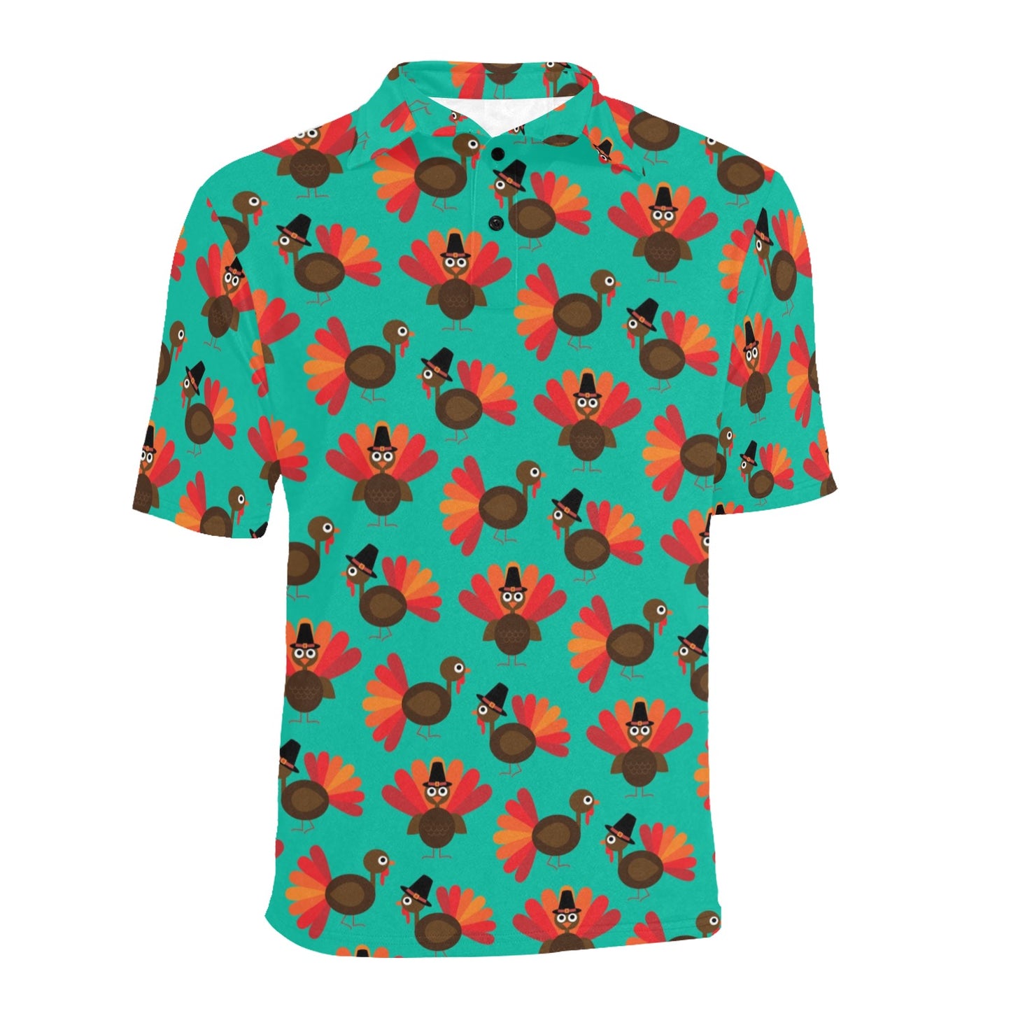 Turkey Print Design LKS402 Men Polo Shirt