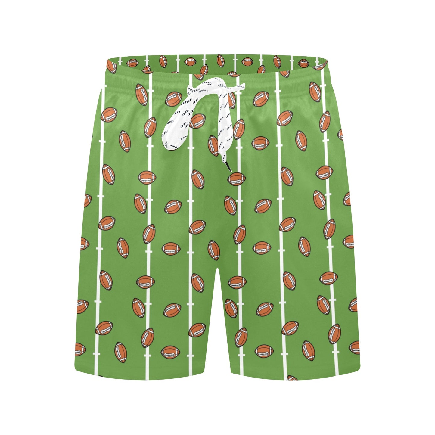 American Football on Field Themed Print Men's Swim Trunks Beach Shorts