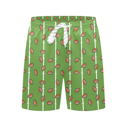 American Football on Field Themed Print Men's Swim Trunks Beach Shorts