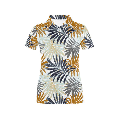 Colorful Tropical Palm Leaves Women's Polo Shirt