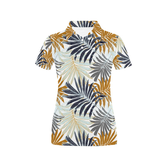 Colorful Tropical Palm Leaves Women's Polo Shirt