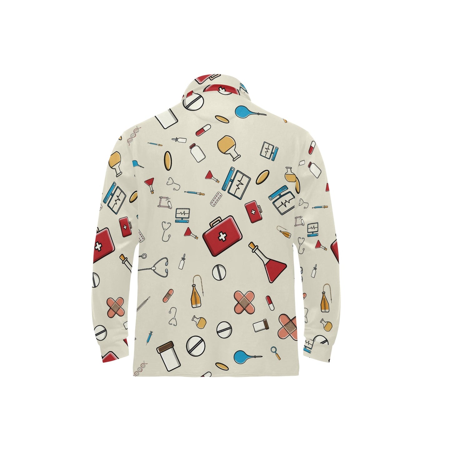 Nurse Pattern Print Design A04 Long Sleeve Polo Shirt For Men's