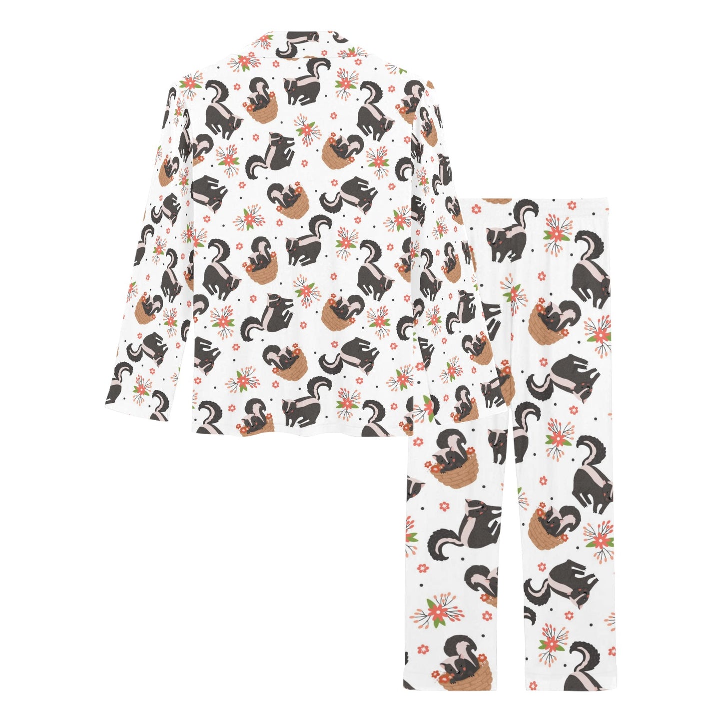 Skunk Print Design LKS304 Women's Long Pajama Set