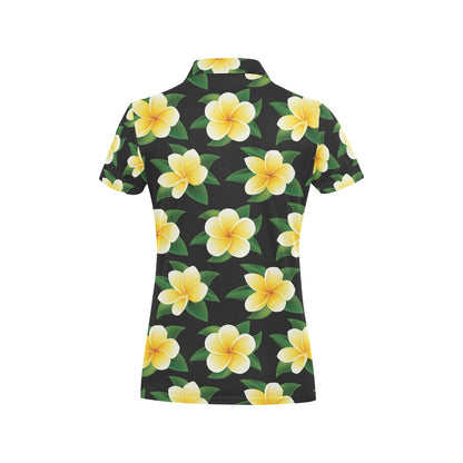 Plumeria Pattern Print Design A03 Women's Polo Shirt
