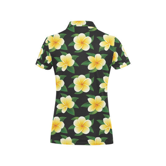 Plumeria Pattern Print Design A03 Women's Polo Shirt