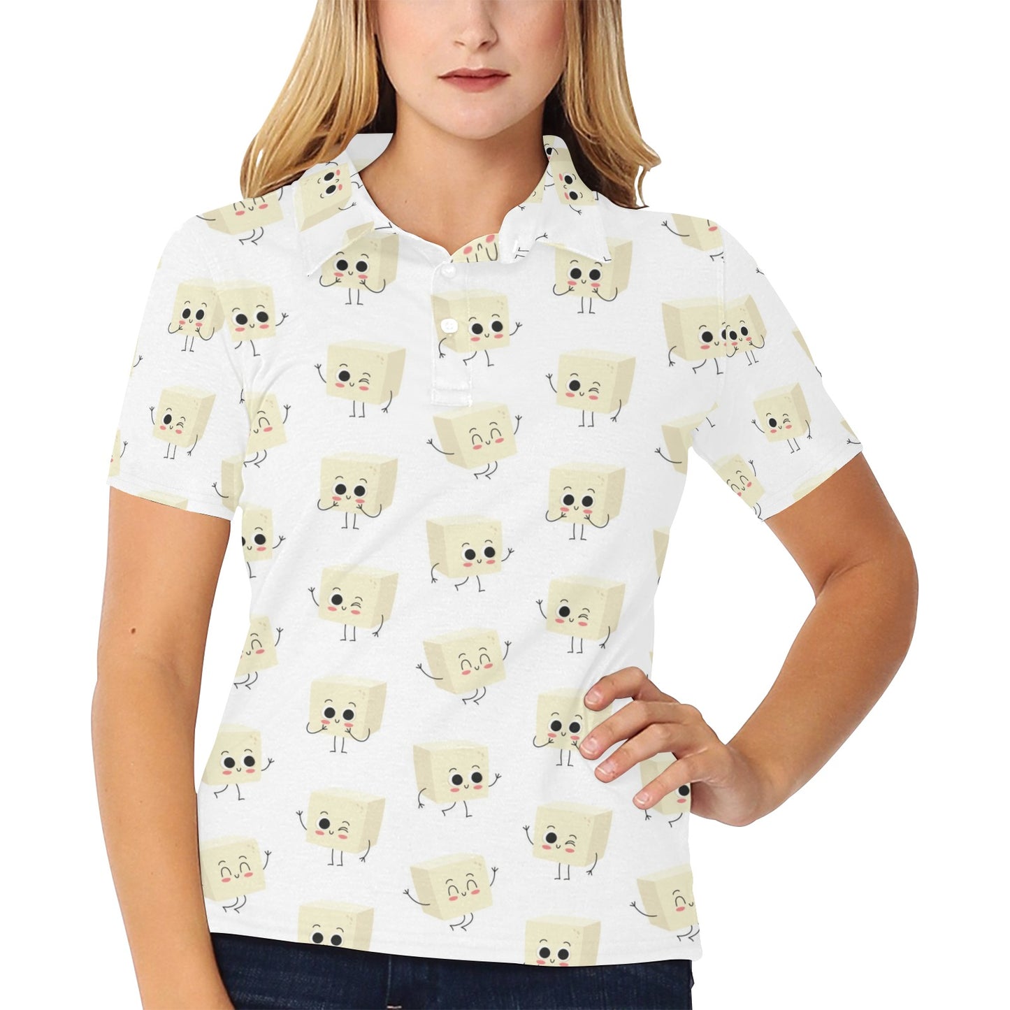 Tofu Print Design LKS301 Women's Polo Shirt