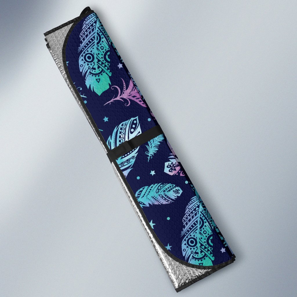 Feather Aztec Design Print Car Sun Shade For Windshield