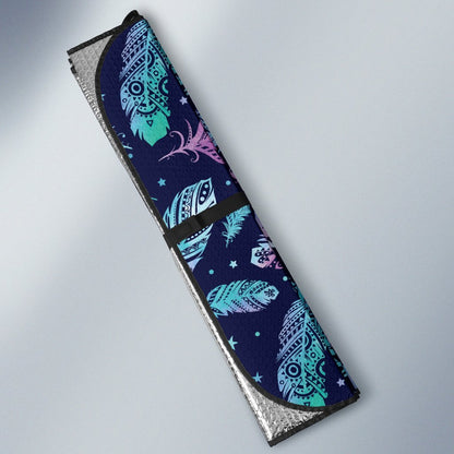 Feather Aztec Design Print Car Sun Shade For Windshield