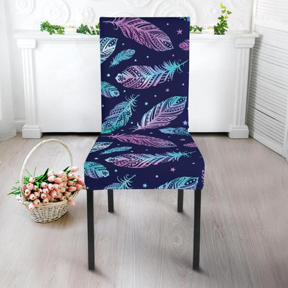 Feather Aztec Design Print Dinning Chair Slipper-JTAMIGO.COM