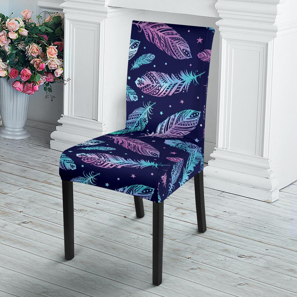 Feather Aztec Design Print Dinning Chair Slipper-JTAMIGO.COM
