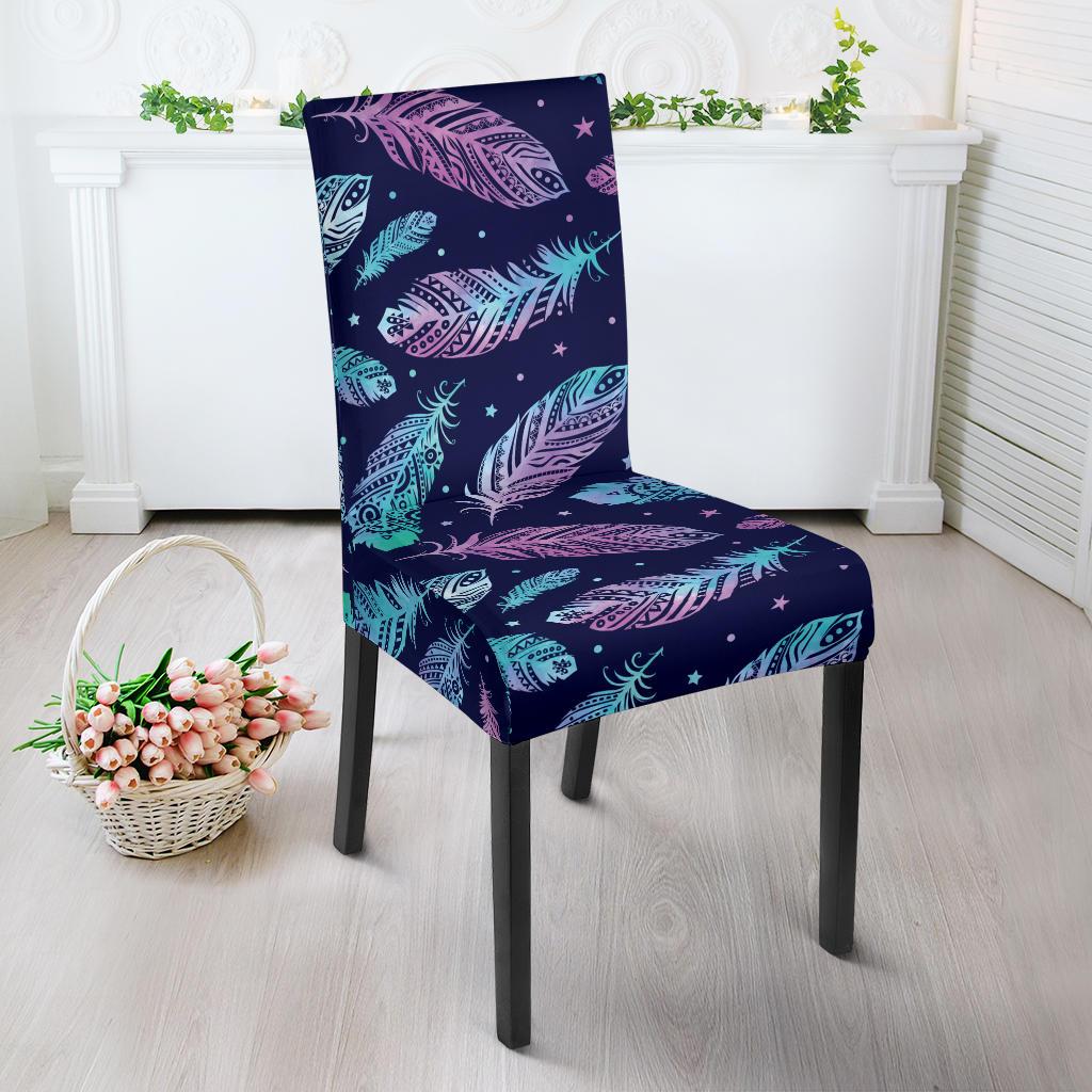 Feather Aztec Design Print Dinning Chair Slipper-JTAMIGO.COM