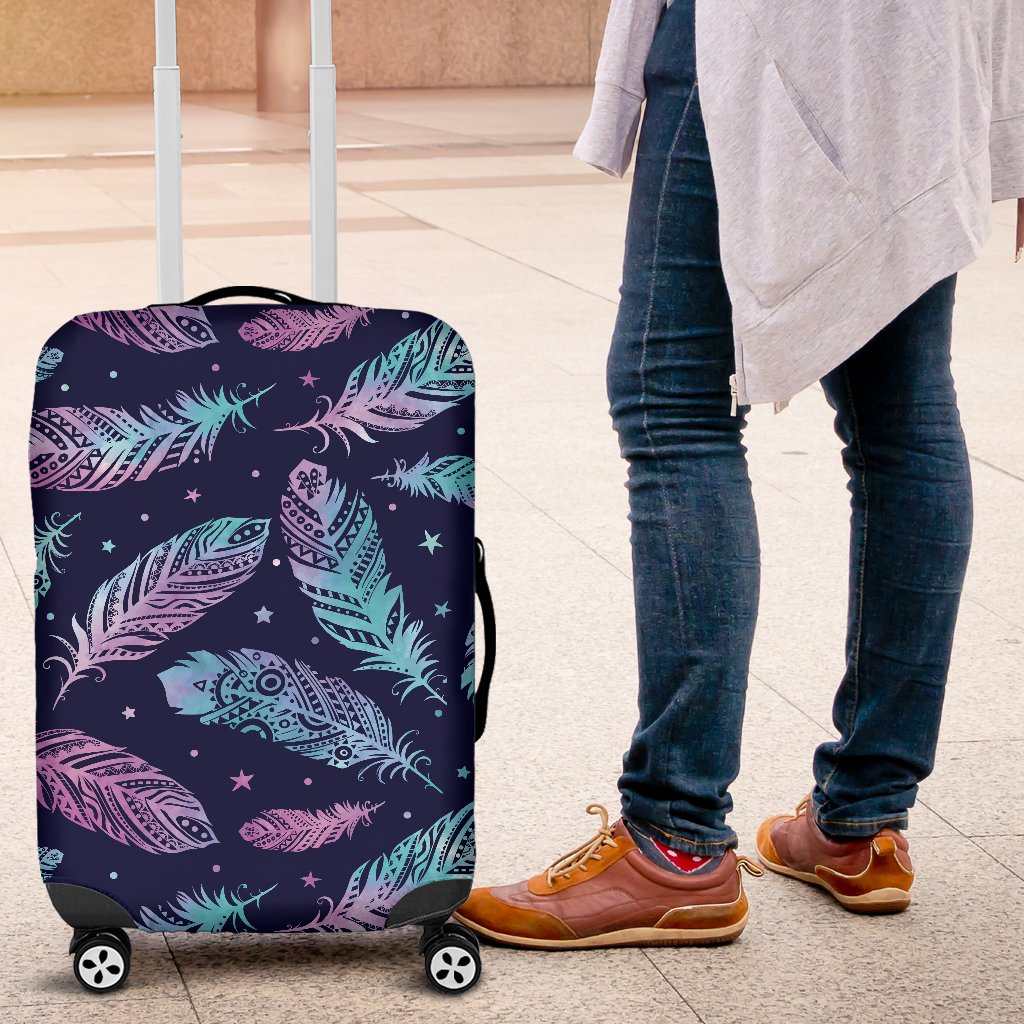 Feather Aztec Design Print Luggage Cover Protector