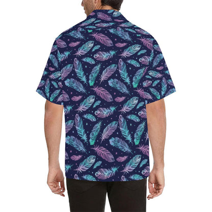 Feather Aztec Design Print Men Aloha Hawaiian Shirt