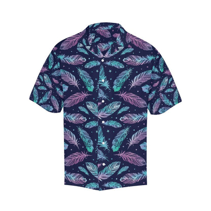 Feather Aztec Design Print Men Aloha Hawaiian Shirt
