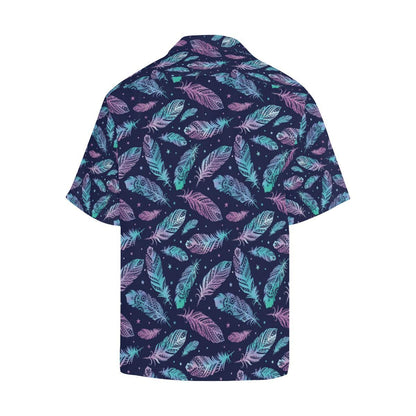 Feather Aztec Design Print Men Aloha Hawaiian Shirt