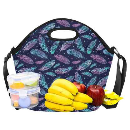 Feather Aztec Design Print Neoprene Lunch Bag (Model 1669)(Large)-JTAMIGO.COM