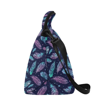 Feather Aztec Design Print Neoprene Lunch Bag (Model 1669)(Large)-JTAMIGO.COM