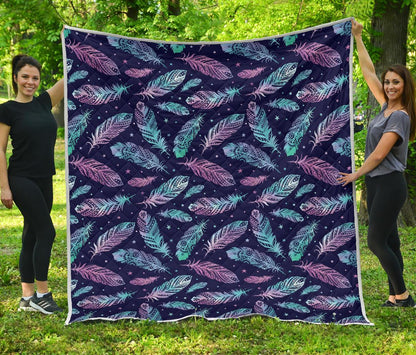 Feather Aztec Design Print Premium Quilt-JTAMIGO.COM