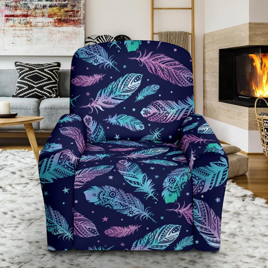 Feather Aztec Design Print Single Sofa Slipcover -JTAMIGO.COM