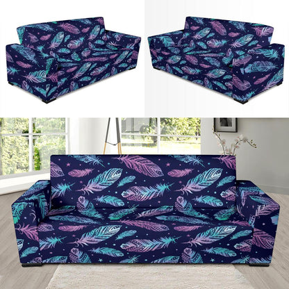Feather Aztec Design Print Sofa Slipcover-JTAMIGO.COM