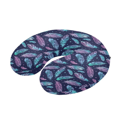 Feather Aztec Design Print U-Shaped Travel Neck Pillow-JTAMIGO.COM