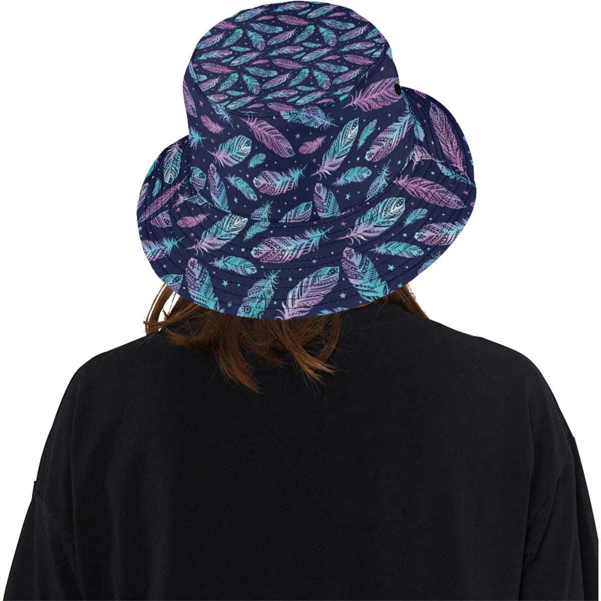 Feather Aztec Design Print Unisex Bucket Hat