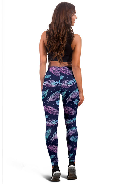 Feather Aztec Design Print Women Leggings