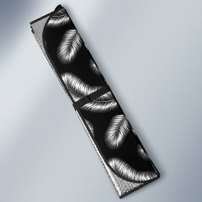 Feather Black White Design Print Car Sun Shade For Windshield