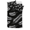 Feather Black White Design Print Duvet Cover Bedding Set