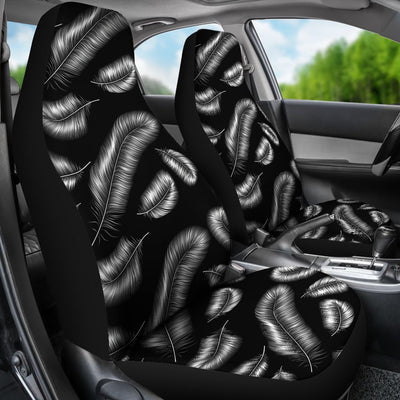Feather Black White Design Print Universal Fit Car Seat Covers