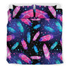 Feather Colorful Boho Design Print Duvet Cover Bedding Set
