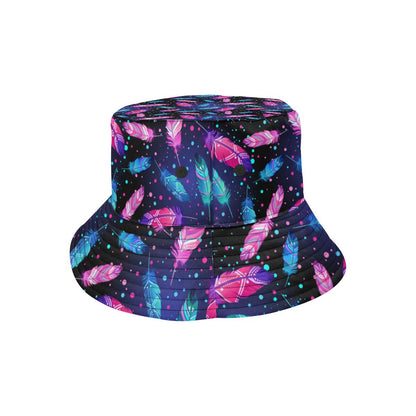 Feather Colorful Boho Design Print Unisex Bucket Hat