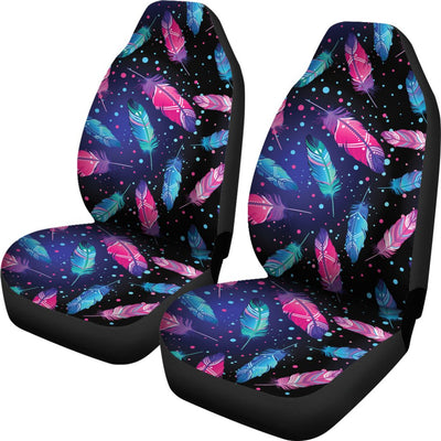 Feather Colorful Boho Design Print Universal Fit Car Seat Covers