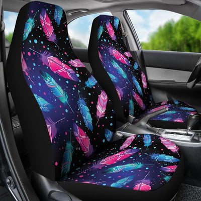 Feather Colorful Boho Design Print Universal Fit Car Seat Covers