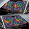 Feather Multicolor Design Print Car Sun Shade For Windshield