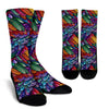 Feather Multicolor Design Print Crew Socks