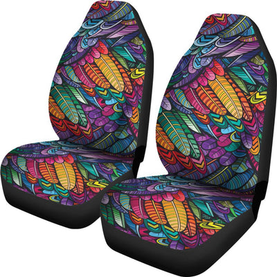 Feather Multicolor Design Print Universal Fit Car Seat Covers