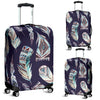 Feather Vintage Boho Design Print Luggage Cover Protector