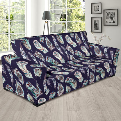 Feather Vintage Boho Design Print Sofa Slipcover-JTAMIGO.COM