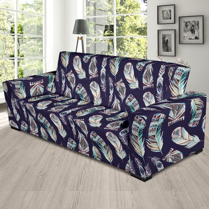 Feather Vintage Boho Design Print Sofa Slipcover-JTAMIGO.COM