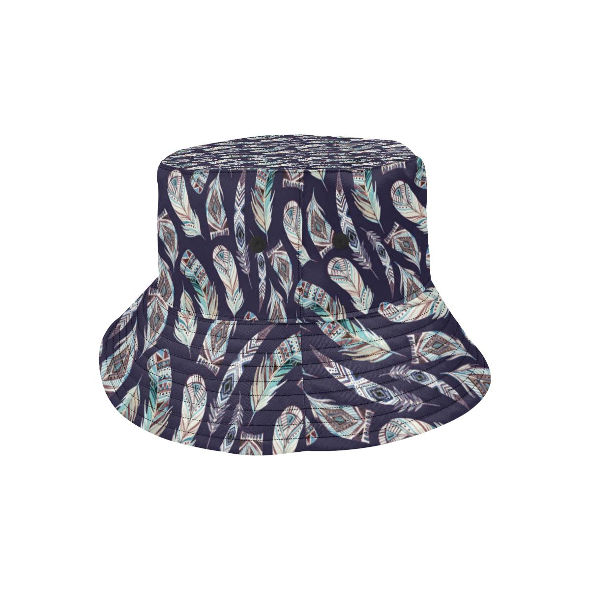 Feather Vintage Boho Design Print Unisex Bucket Hat