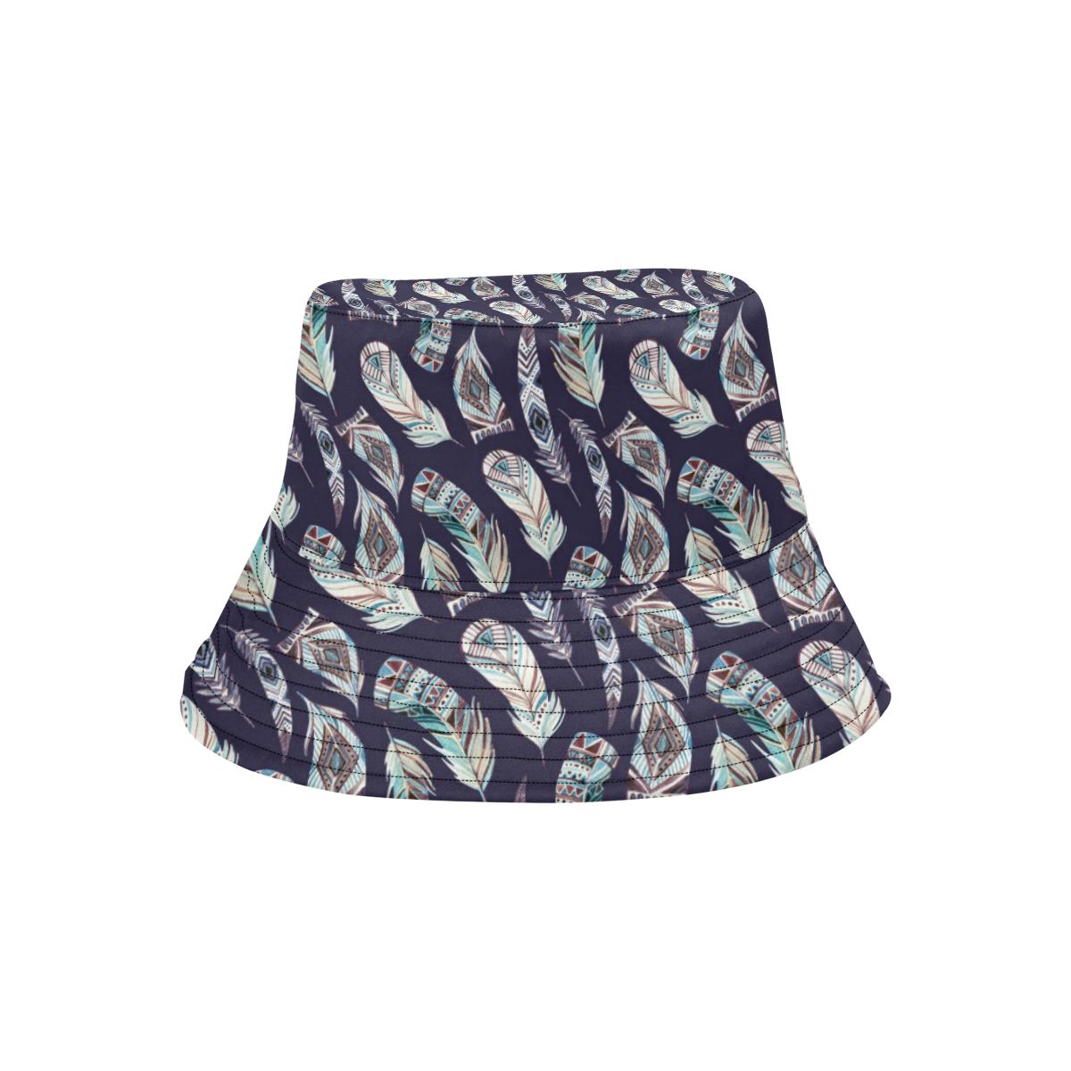 Feather Vintage Boho Design Print Unisex Bucket Hat