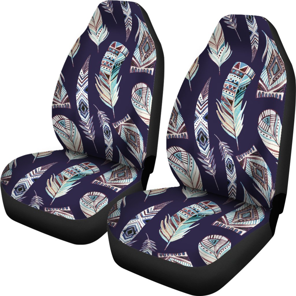 Feather Vintage Boho Design Print Universal Fit Car Seat Covers