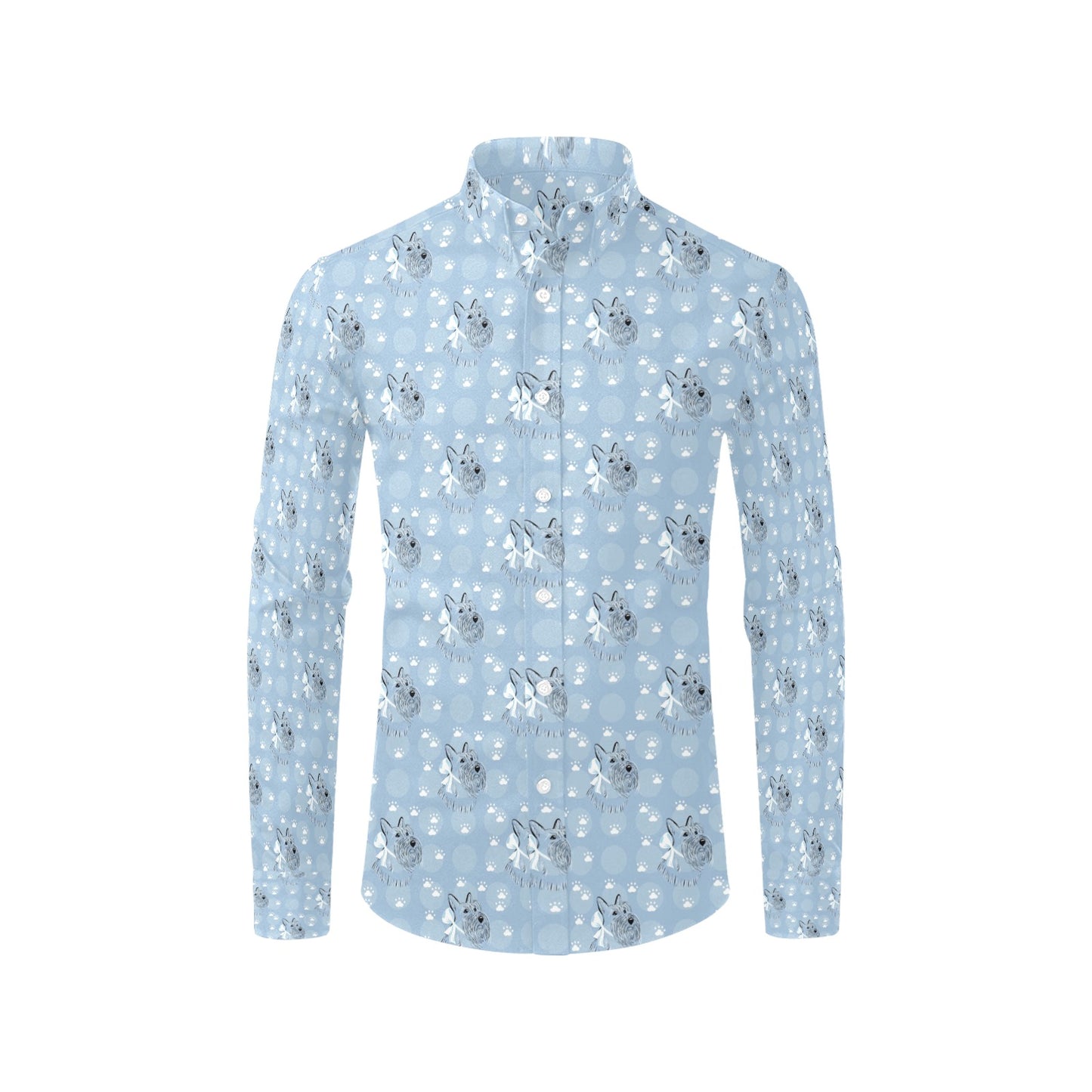 Scottish Terriers Print Design LKS308 Men's Long Sleeve Dress Shirt