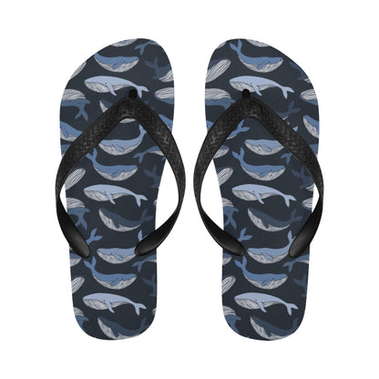 Whale Print Design LKS301 Flip Flops