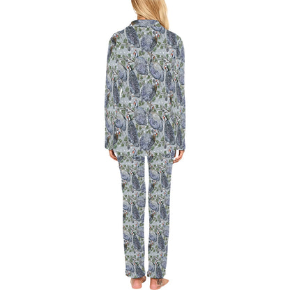 Guinea Fowl Print Design LKS402 Women's Long Pajama Set
