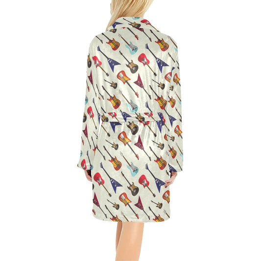 Electric Guitar Print Design LKS404 Women's Fleece Robe