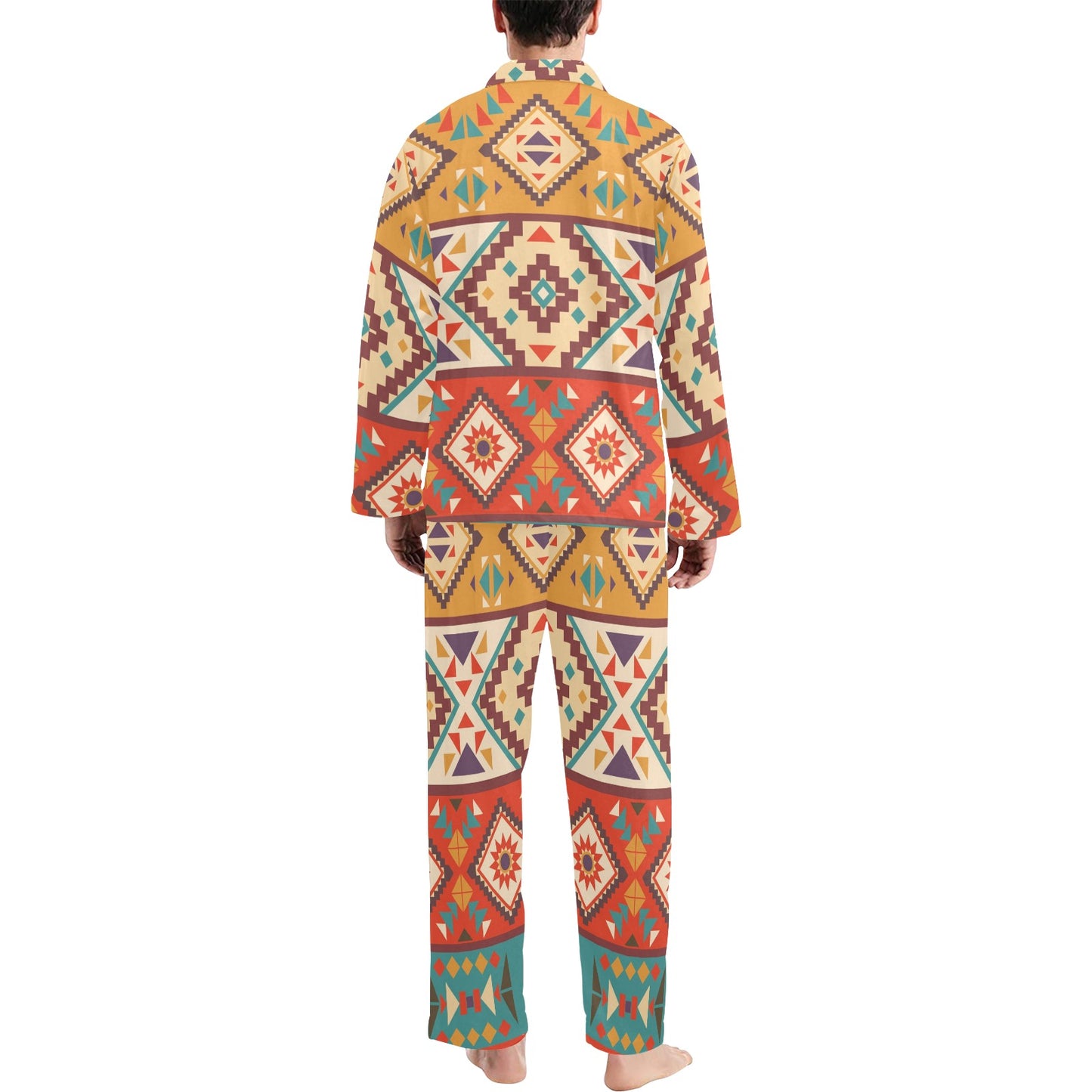 Navajo Pattern Print Design A01 Men's Long Pajama Set