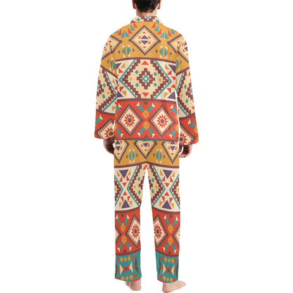 Navajo Pattern Print Design A01 Men's Long Pajama Set